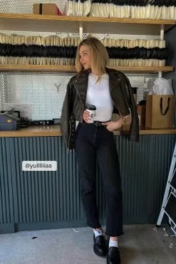 Rianne Meijer X Na-kd Raw Hem Straight Jeans