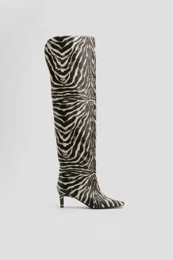 NA-KD Shoes Zebra Overknee Boots